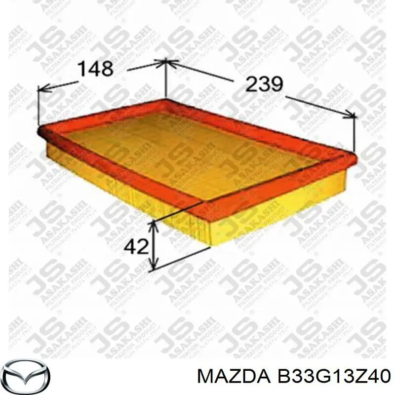 B33G13Z40 Mazda фільтр повітряний