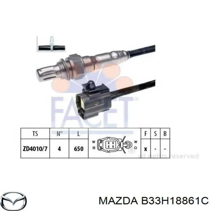 B33H18861C Mazda лямбдазонд, датчик кисню