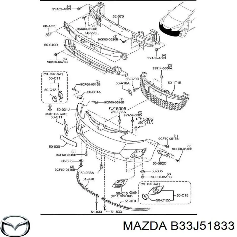  Mazda B33J51833 ціна, від 1.77 USD
