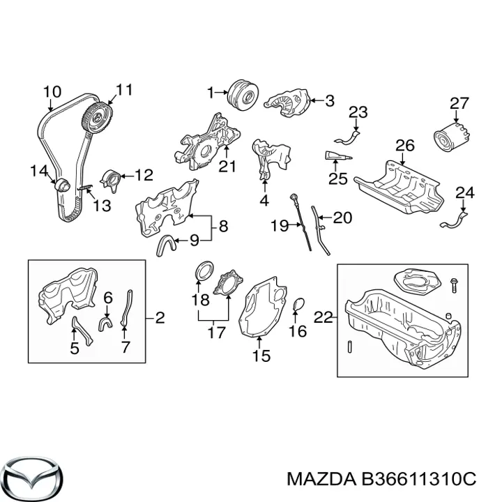B36611310C Mazda Сальник коленвала корінний