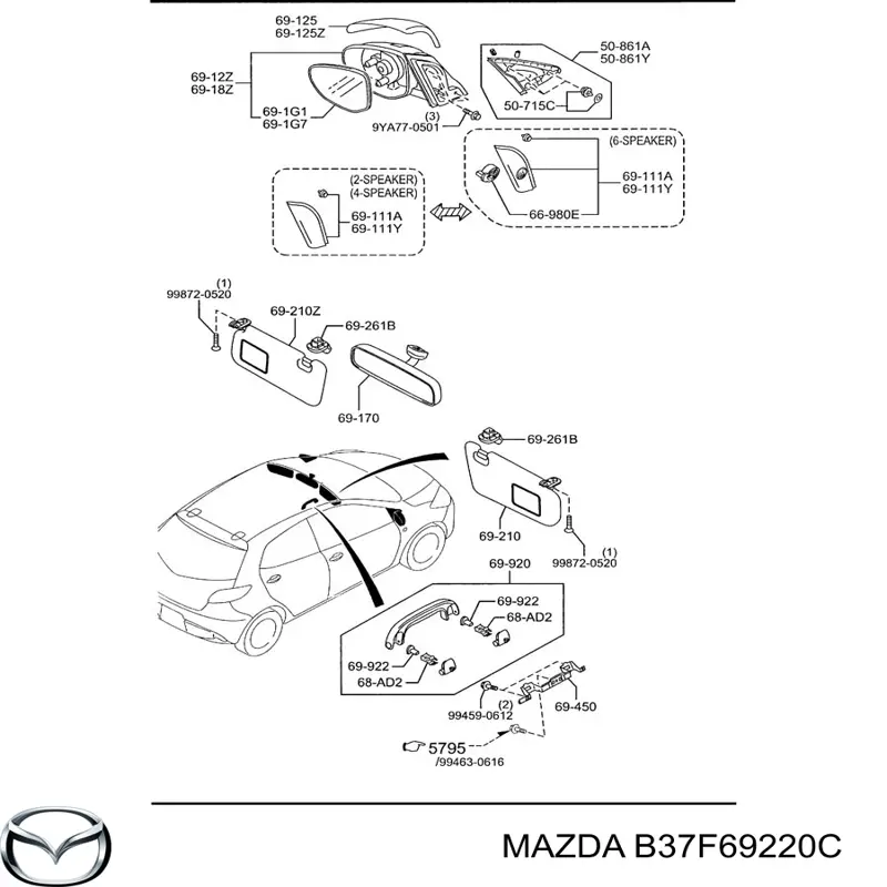 Дзеркало внутрішнє, салону Mazda CX-9 TOURING (Мазда CX-9)