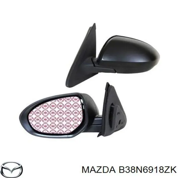 Ліве бічне дзеркало Mazda B38N6918ZK ціна, від 61.03 USD