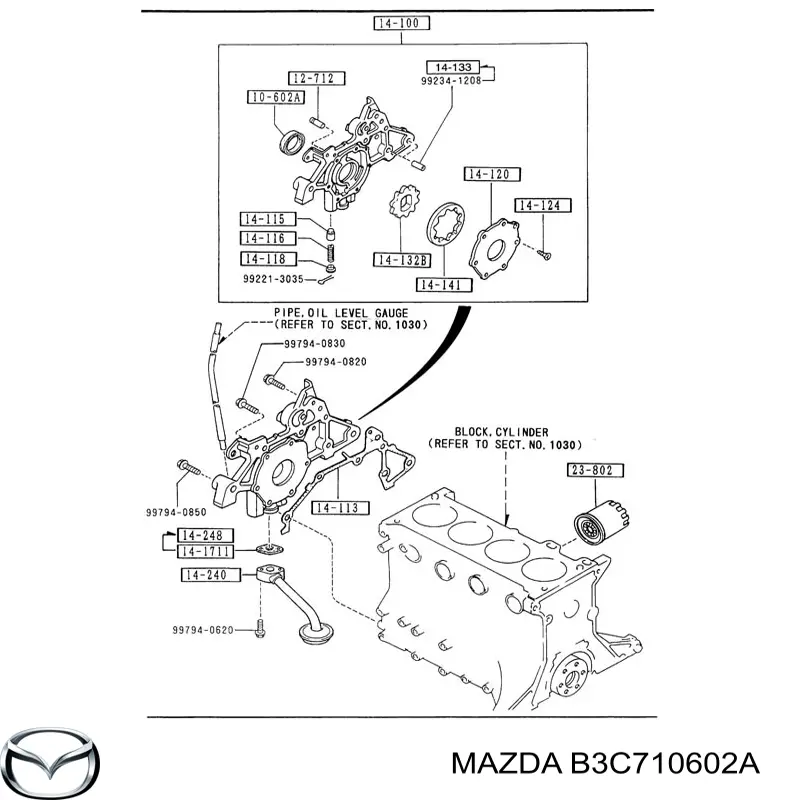 B3C710602A Mazda сальник колінвала двигуна, передній