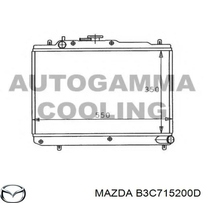 Радіатор охолодження двигуна B3C715200D Mazda