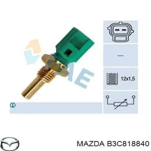 Датчик температури охолоджуючої рідини B3C818840 Mazda