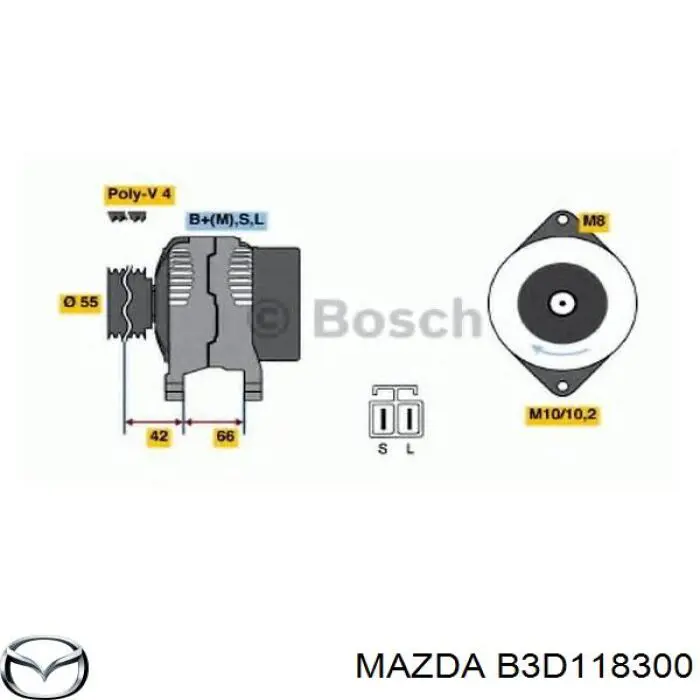 Генератор Mazda 121 2 (DB) (Мазда 121)