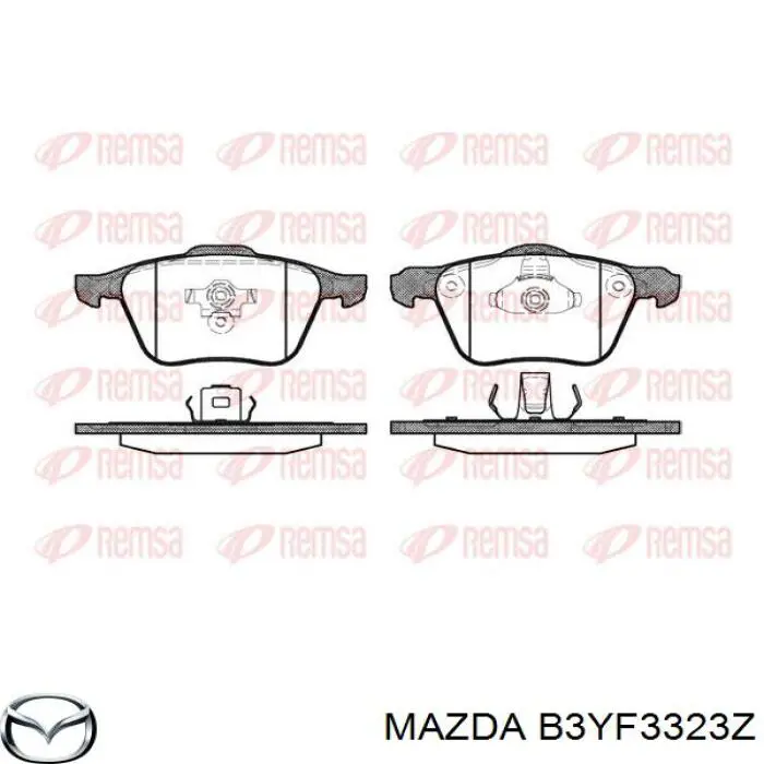 Передні тормозні колодки B3YF3323Z Mazda