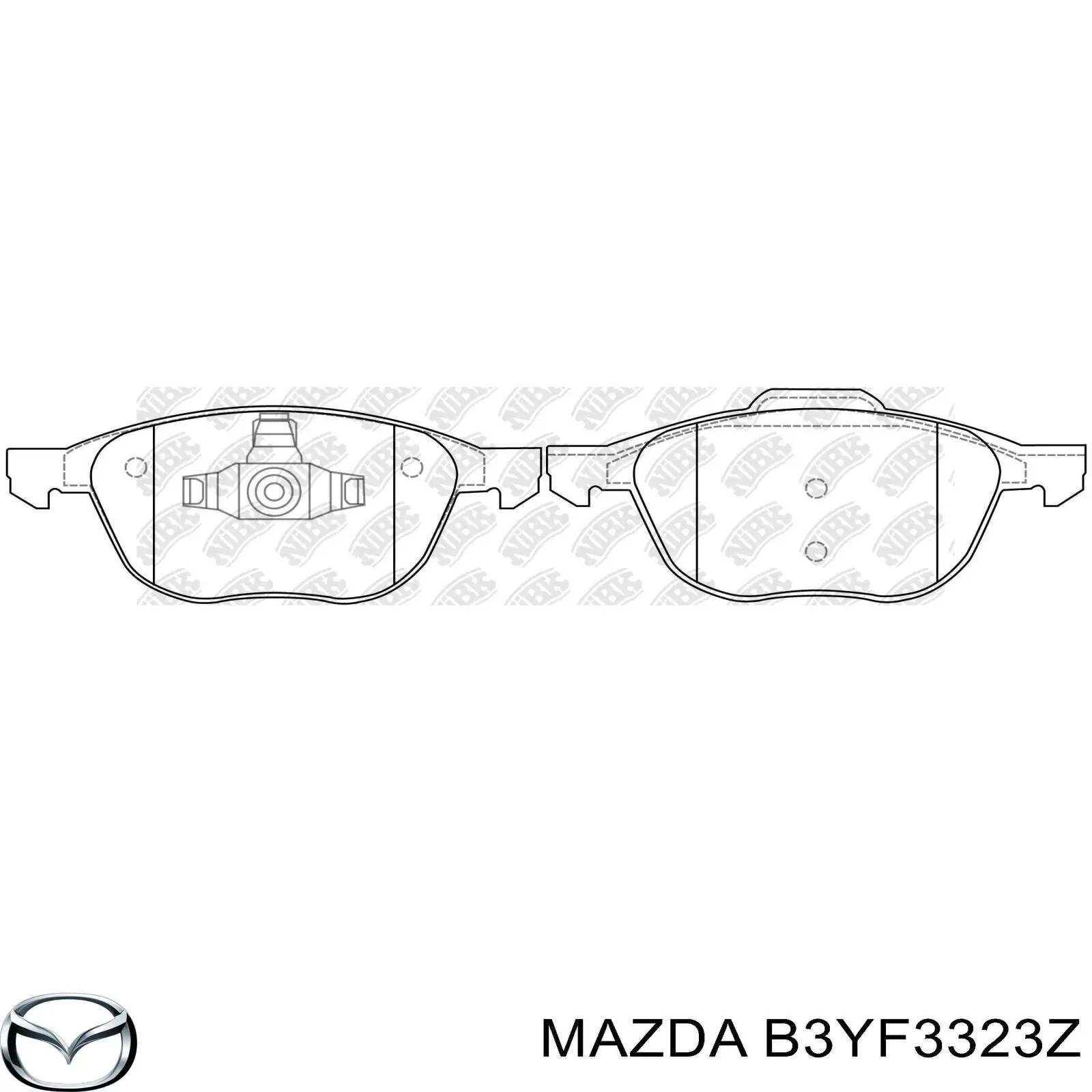 Купити B3YF3323Z Mazda Колодки гальмівні передні, дискові