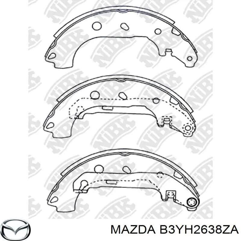 B3YH2638ZA Mazda колодки гальмові задні, барабанні