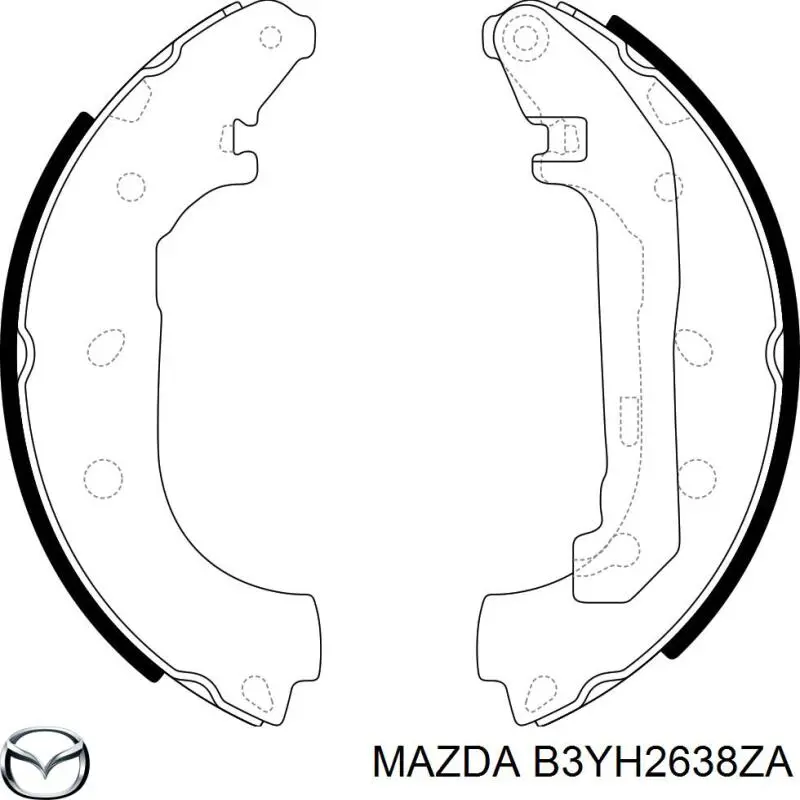 Колодки гальмові задні, барабанні Mazda B3YH2638ZA ціна, від 3.50 USD