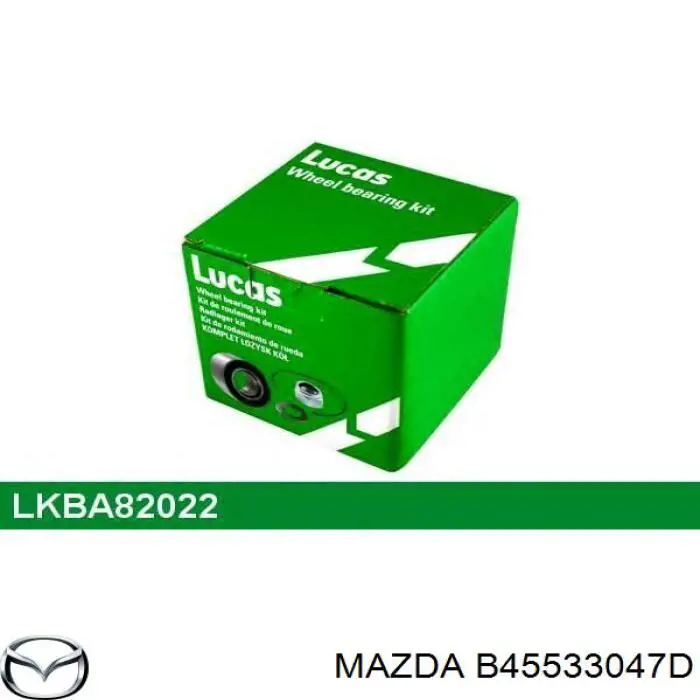 Комплект підшипник маточини передньої Mazda B45533047D ціна, від 19.13 USD