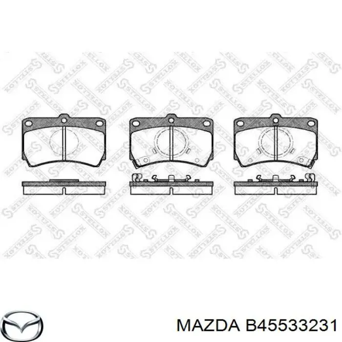 Купити B45533231 Mazda Комплект пружинок кріплення дискових колодок, передніх