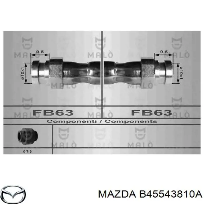 Гнучка гальмівна трубка задня Mazda B45543810A