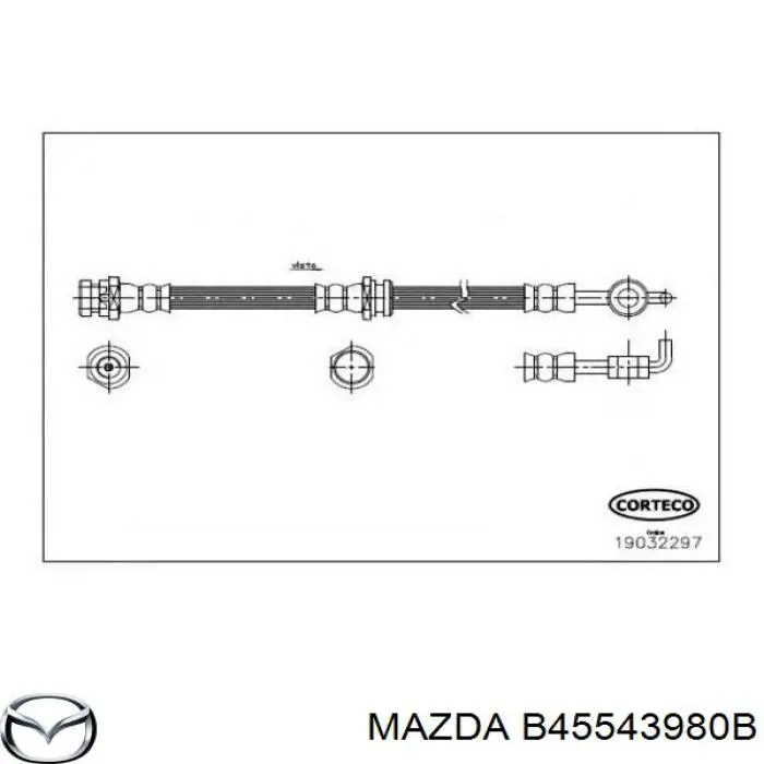 Купити B45543980B Mazda Гальмівні шланги передні