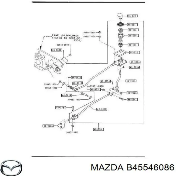 B45546086 Mazda втулка механізму перемикання передач, куліси