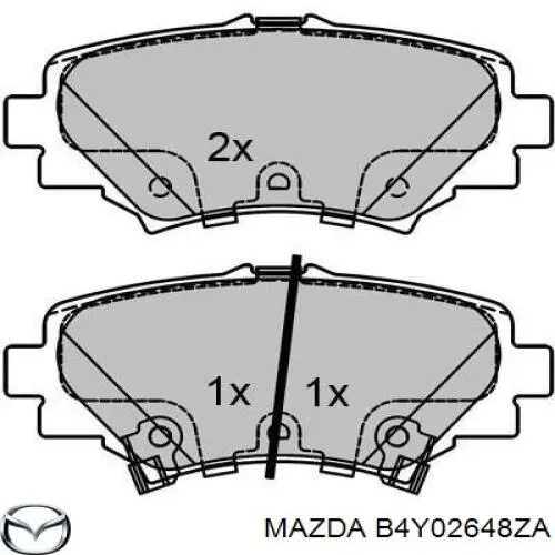 Задні гальмівні колодки Mazda B4Y02648ZA ціна, від 19.45 USD