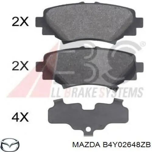 Задні гальмівні колодки Mazda B4Y02648ZB ціна, від 19.45 USD