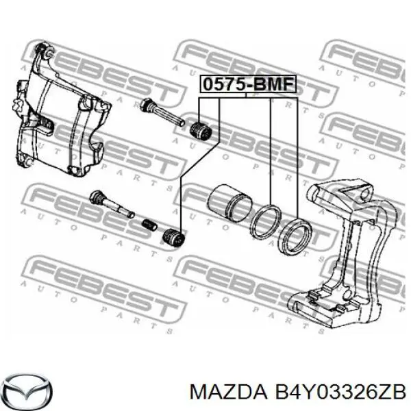 Ремкомплект супорту гальмівного переднього Mazda B4Y03326ZB ціна, від 12.75 USD