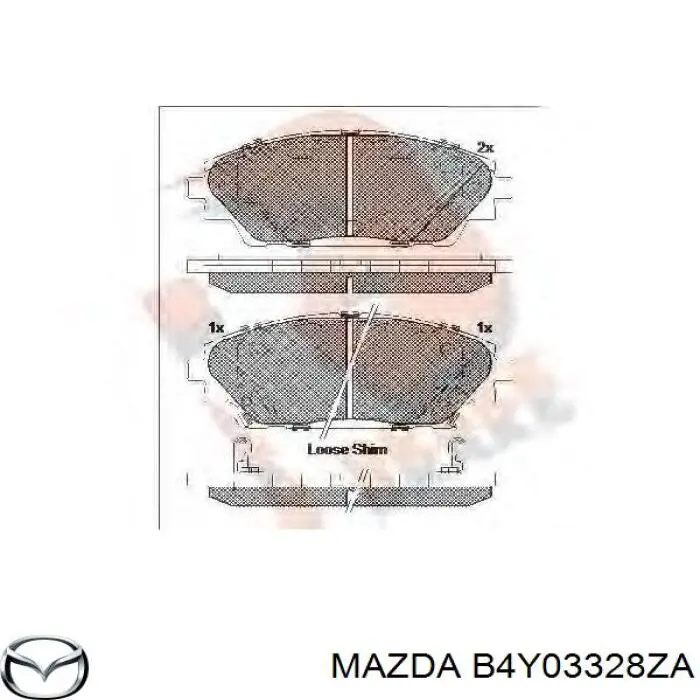 Купити B4Y03328ZA Mazda Колодки гальмівні передні, дискові