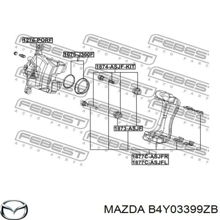 Супорт гальмівний передній лівий Mazda B4Y03399ZB ціна, від 33.78 USD