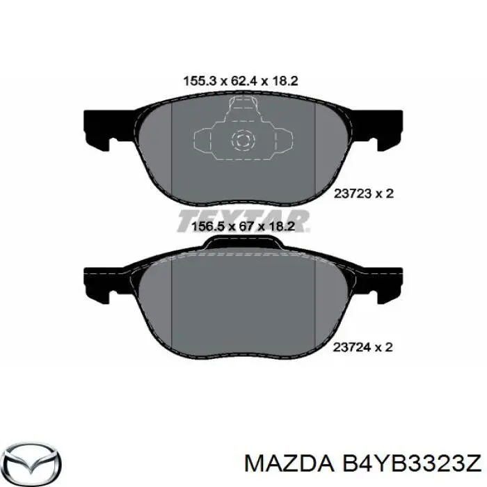 Купити B4YB3323Z Mazda Колодки гальмівні передні, дискові