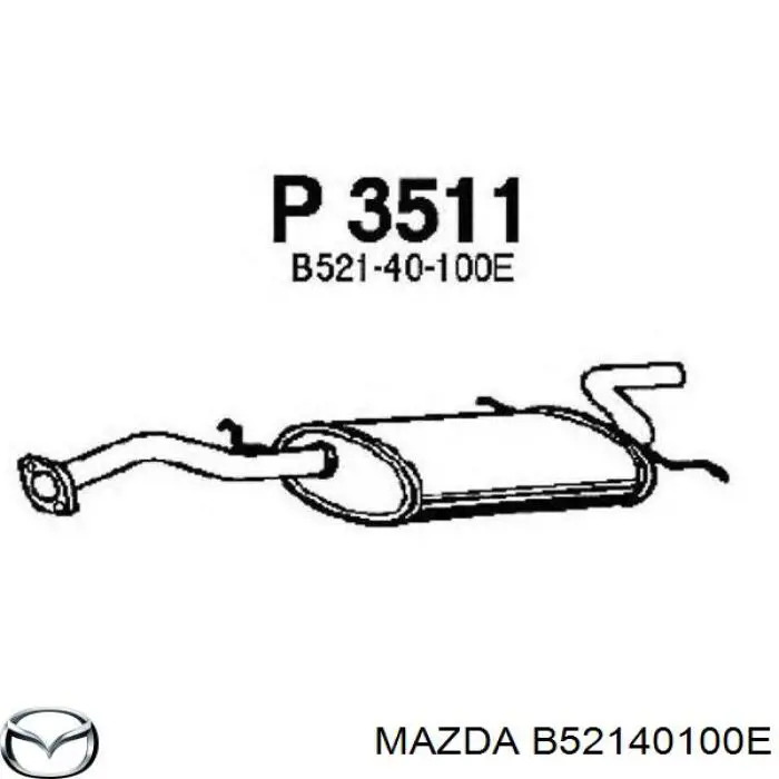 B52140100E Mazda Глушник, задня частина
