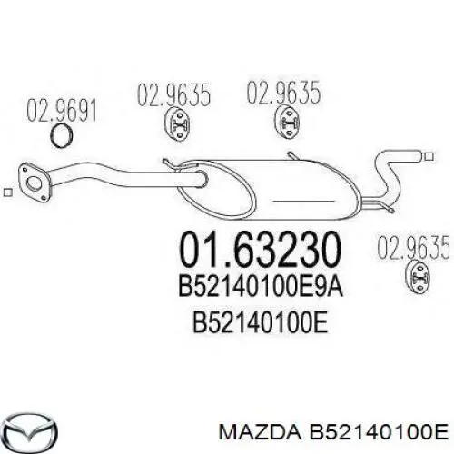 Вихлоп Mazda B52140100E ціна, від 39.83 USD
