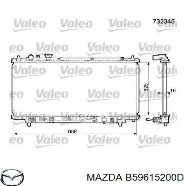 B59615200D Mazda радіатор охолодження двигуна