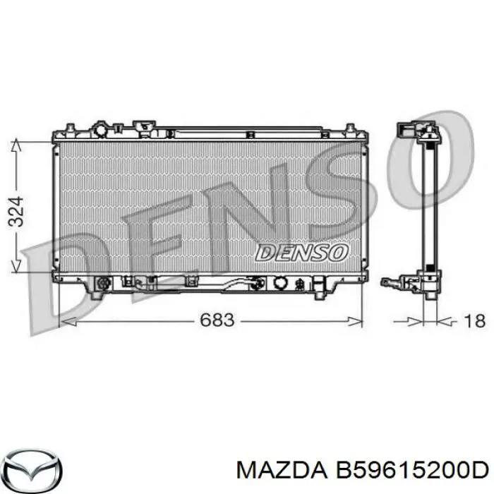 Радіатор B59615200D Mazda