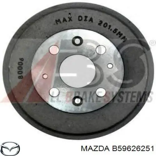 Барабан гальмівний задній B59626251 Mazda