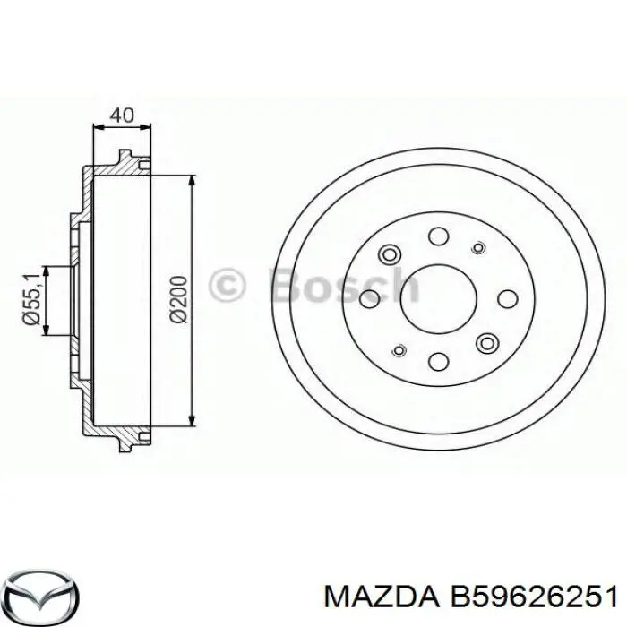 B59626251 Mazda Барабан гальмівний задній
