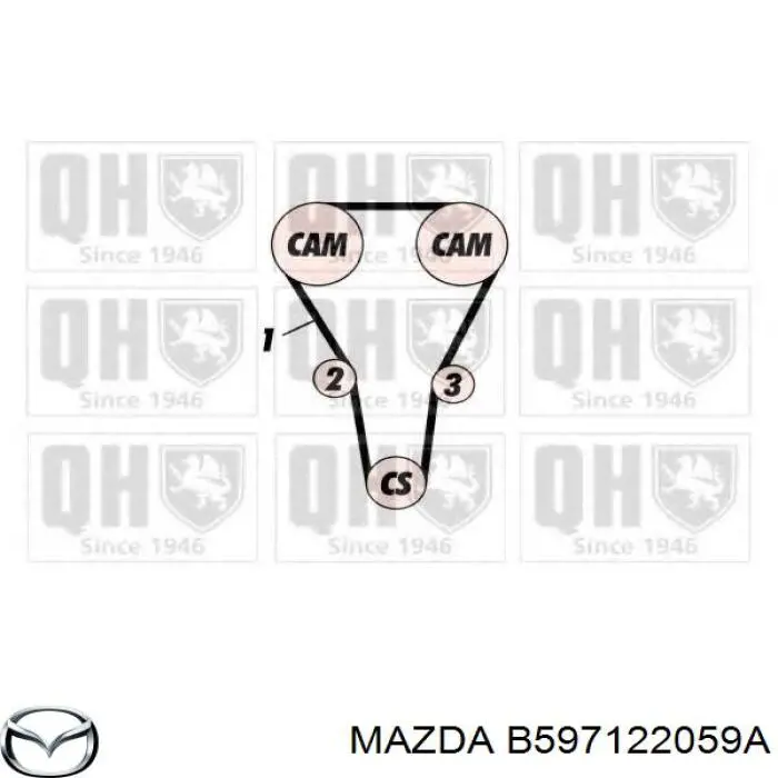 Купити B597122059A Mazda Ремінь газорозподільного механізму