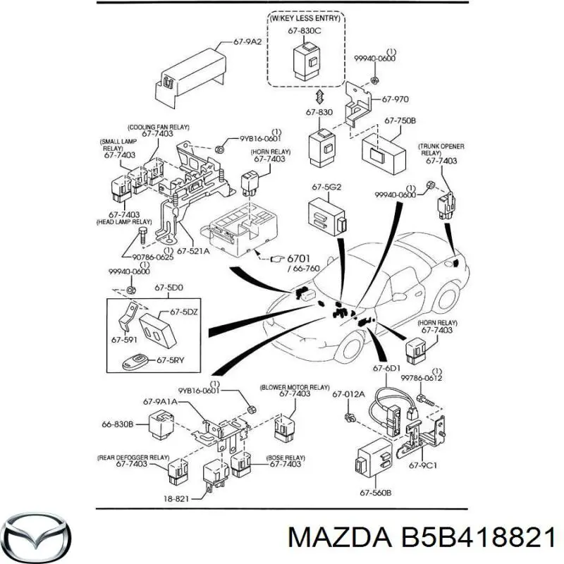 Реле електробензонасосу B5B418821 Mazda