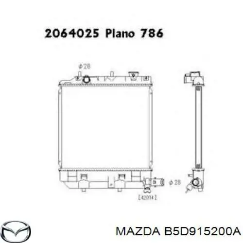 B5D915200A Mazda Радіатор охолодження двигуна