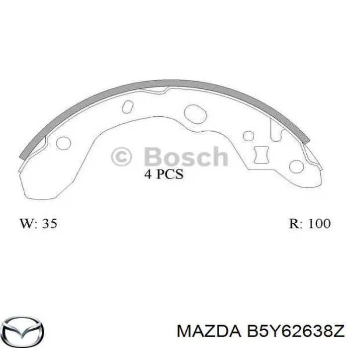 Купити B5Y62638Z Mazda Колодки гальмові задні, барабанні