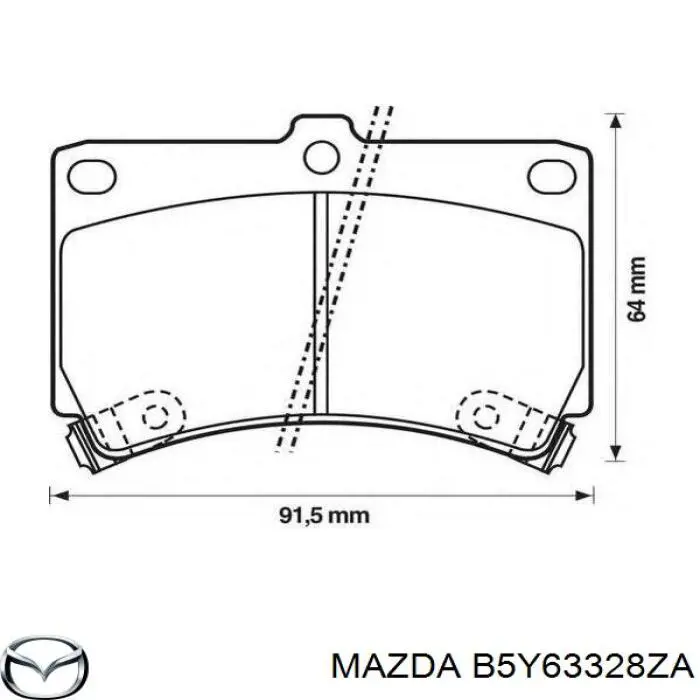 Гальмівні колодки Mazda B5Y63328ZA ціна, від 14.21 USD