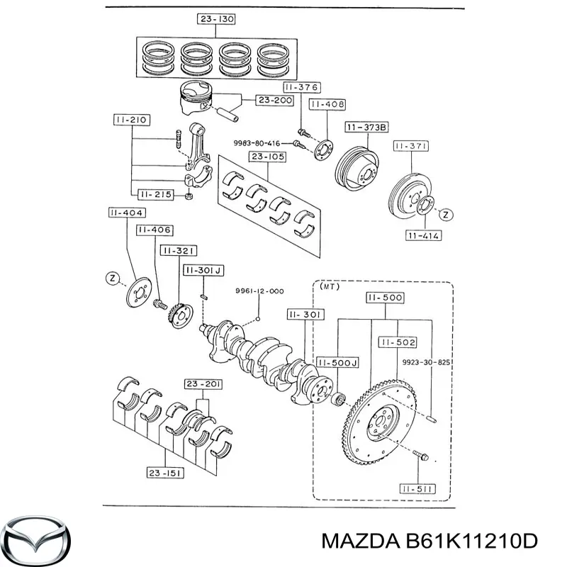 Шатун поршня ДВЗ Mazda B61K11210D ціна, від 28.12 USD