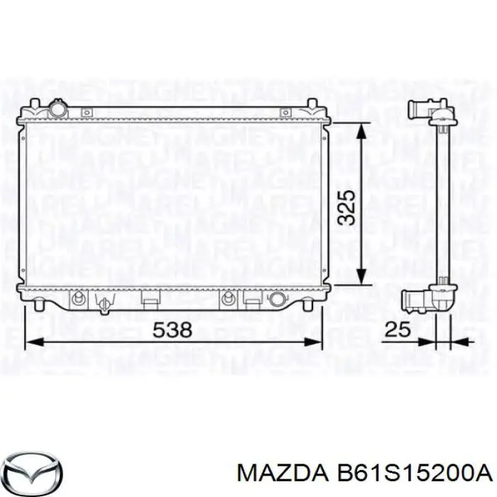 Купити B61S15200A Mazda Радіатор двигуна