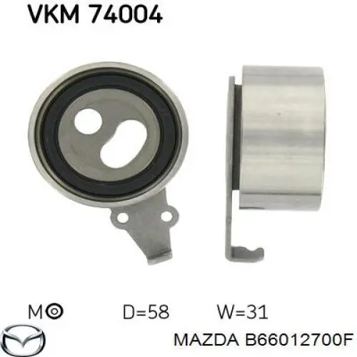Ролик натяжителя ременя газорозподілу Mazda B66012700F ціна, від 9.12 USD