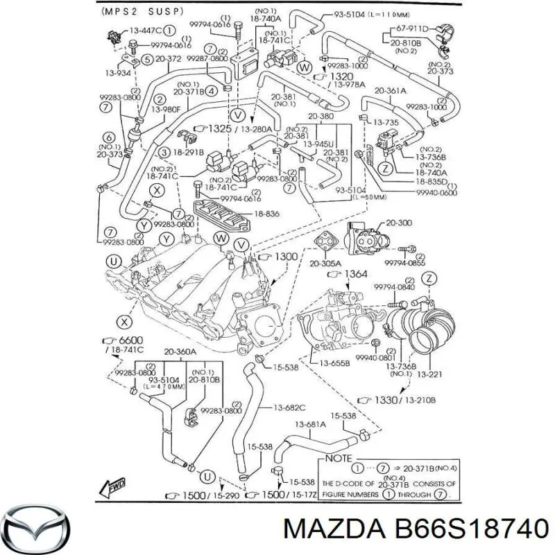 Купити B66S18740 Mazda Клапан перетворювач тиску наддуву (соленоїд)