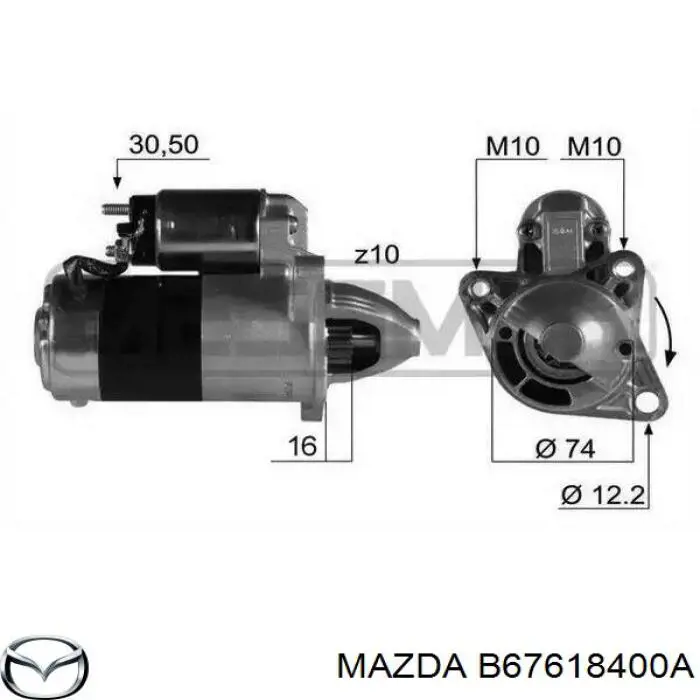 B67618400A Mazda стартер