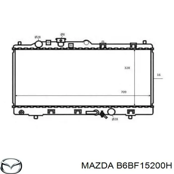 Радіатор охолодження двигуна B6BF15200H Mazda