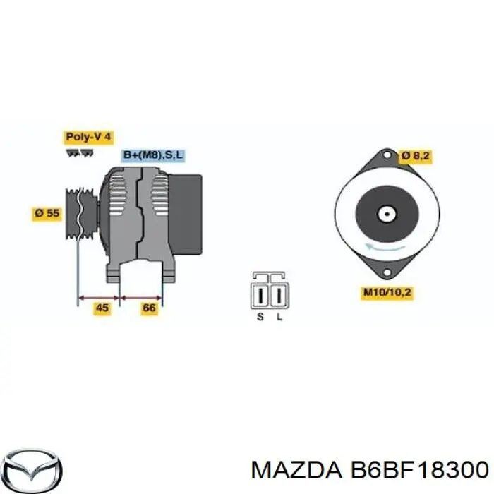 Купити B6BF18300 Mazda Генератор