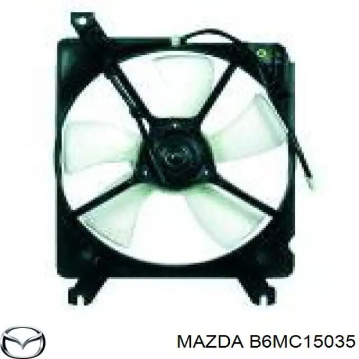 B6MC15035 Mazda Дифузор радіатора кондиціонера, в зборі з крильчаткою і двигуном