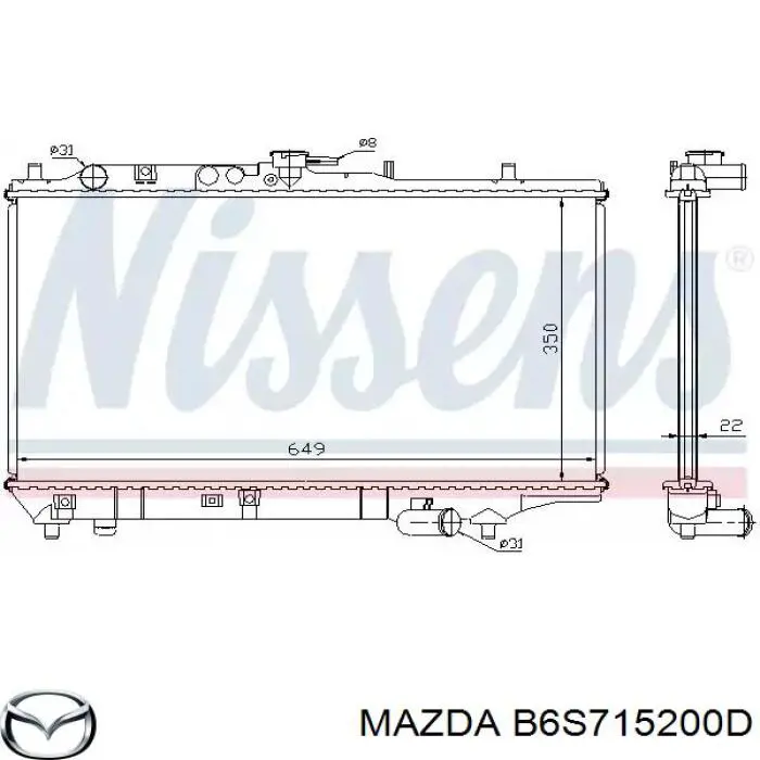 B6S715200D Mazda радіатор охолодження двигуна