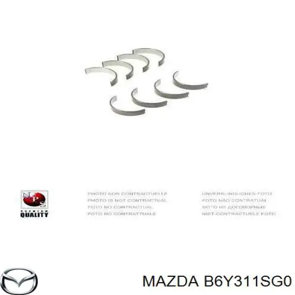 B6Y311SG0 Mazda вкладиші колінвала, корінні, комплект, стандарт (std)