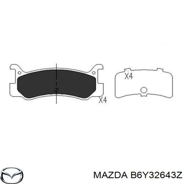 Задні гальмівні колодки Mazda B6Y32643Z ціна, від 20.26 USD