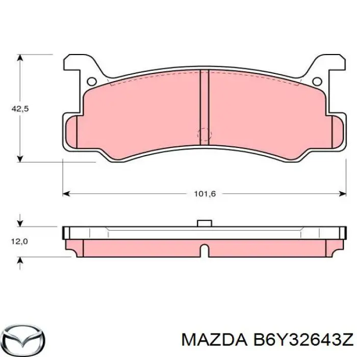 Купити B6Y32643Z Mazda Задні колодки