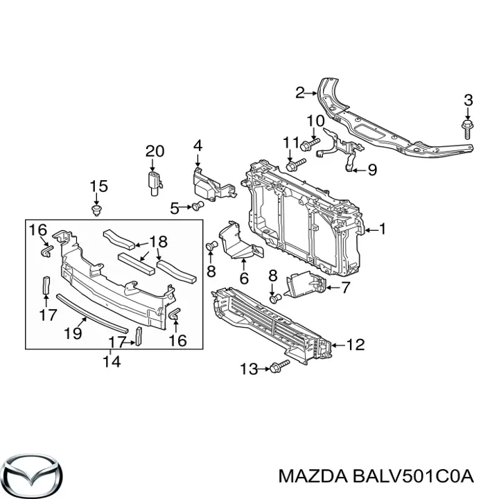 Повітропровід радіатора Mazda 3 (BM, BN) (Мазда 3)