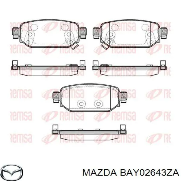 Колодки гальмові задні, дискові BAY02643ZA Mazda